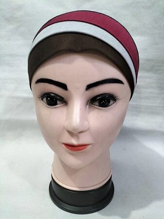 Fancy Tie Back Bonnet - Brown and Maroon