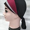Fancy Tie Back Bonnet - Brown and Maroon