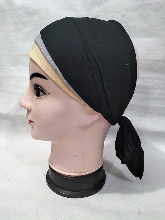 Fancy Tie Back Bonnet - Golden and Black