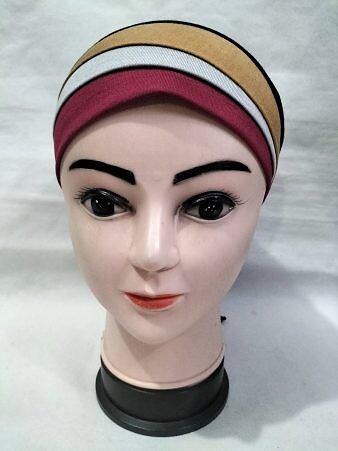 Fancy Tie Back Bonnet - Maroon and Brown