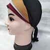 Fancy Tie Back Bonnet - Maroon and Brown