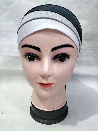 Fancy Tie Back Bonnet - White and Green