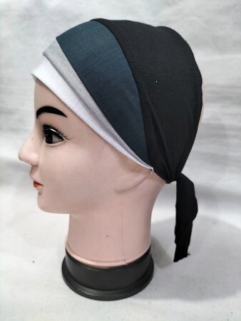 Fancy Tie Back Bonnet - White and Green