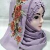 Pearl Floral Ready to Wear with 3D Flower Bunch - Lavender Purple