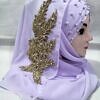 Pearl Ready to Wear with Golden Bunch - Lavender Purple