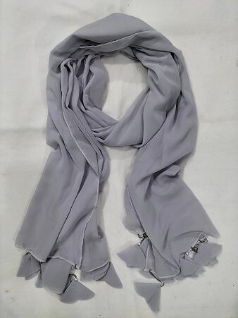 Plain Chiffon Tassels - Grey