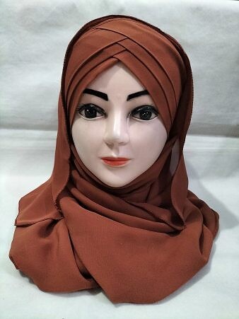 Plain Criss Cross Ready To Wear - Chocolate Brown