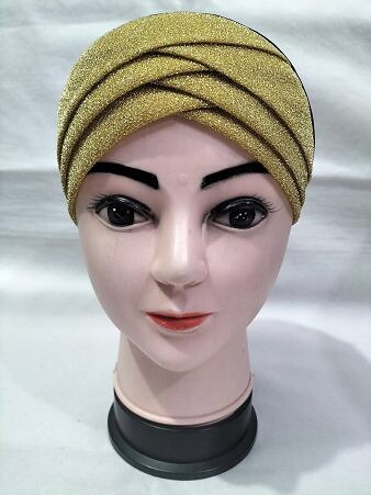 Shimmer Criss Cross Tie Back Bonnet - Golden