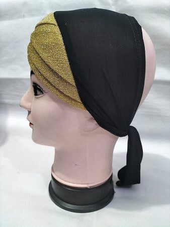 Shimmer Criss Cross Tie Back Bonnet - Golden