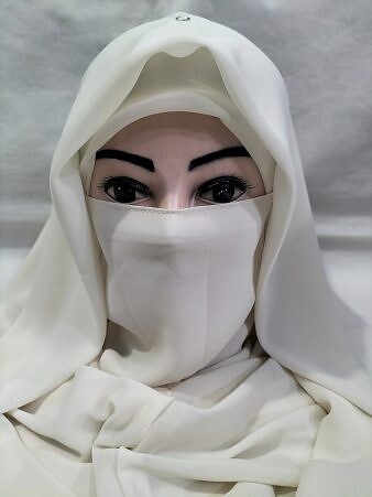 Plain Niqab Ready to Wear - Cream