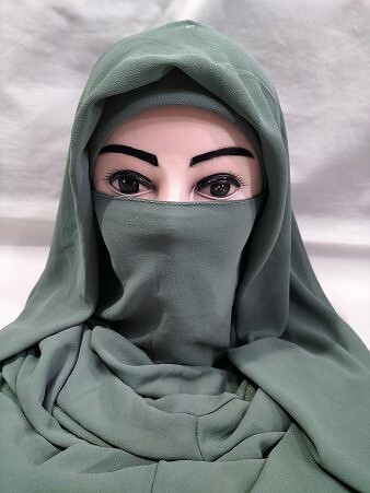 Plain Niqab Ready to Wear - Fern Green