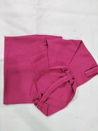 Three Piece Matching Hijab Set - Deep Pink