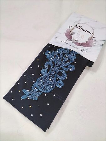 Floral Bunch Sleeves - Navy Blue