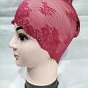Lace Hijab Band - Deep Pink
