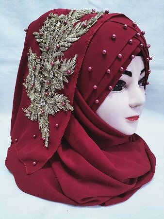 Pearl Ready to Wear with Golden Bunch - Light Turquoise