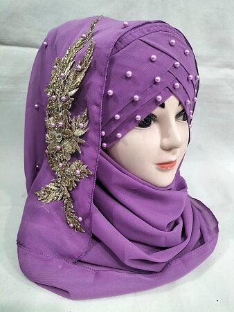 Pearl Ready to Wear with Golden Bunch - Purple