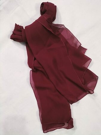 Plain Chiffon Scarf - Burgundy Plain Chiffon Scarf - Burgundy