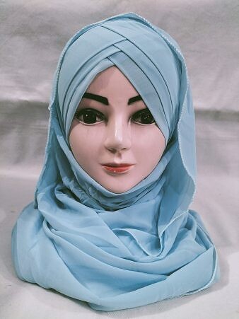 Plain Criss Cross Ready To Wear - Light Blue