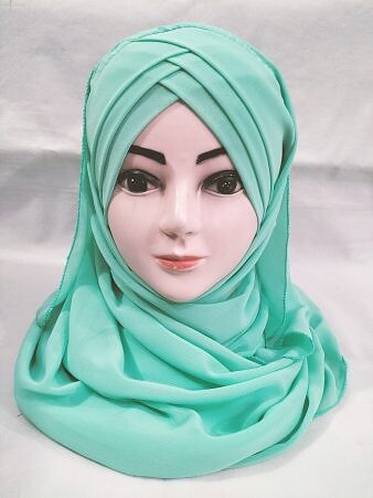 Plain Criss Cross Ready To Wear - Light Turquoise Plain Criss Cross Ready To Wear - Light Turquoise