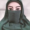 Plain Niqab Ready to Wear - Dirty Green