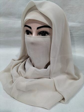 Plain Niqab Ready to Wear – Nude