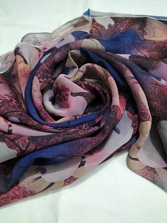 Chiffon Square Scarf - Print 1