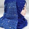Pearl Floral Ready to Wear with Lace Edge - Royal Blue