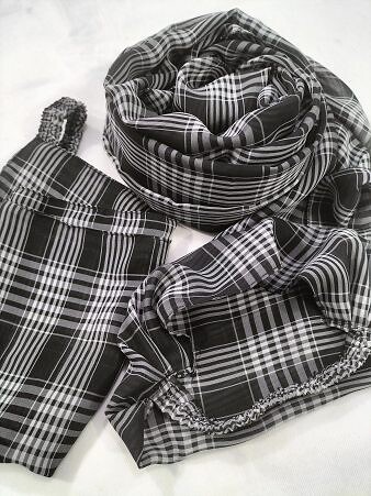 Printed Three Piece Matching Hijab Set - Print 2