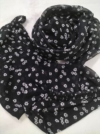 Printed Three Piece Matching Hijab Set - Print 2