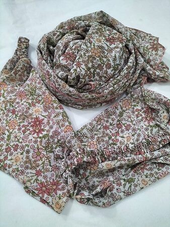 Printed Three Piece Matching Hijab Set - Print 2