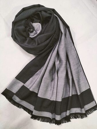 Silk Plain Hijab - Dark Grey