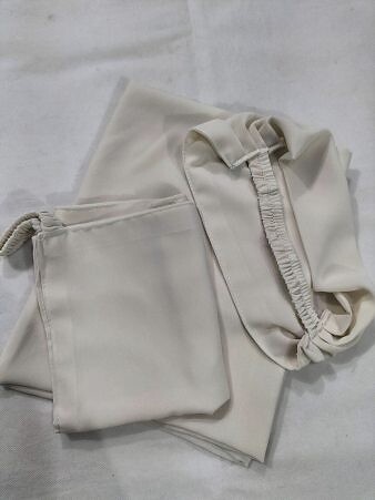 Plain Three Piece Matching Hijab Set - Cream