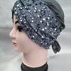 Kashmiri Tie Back Bonnet with Sitare - Grey