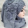 Pearl Ready to Wear with Matching 3D Bunch - Design 2 - Grey