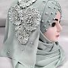 Pearl Ready to Wear with Matching 3D Bunch - Design 2 - Mint Green