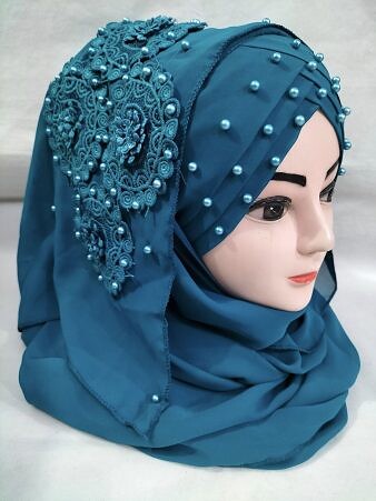 Pearl Ready to Wear with Matching 3D Bunch - Design 2 - Zinc