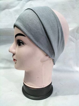 Cotton Jersey Bandana Head Band - Grey
