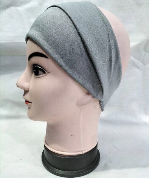 cotton jersey bandana head band grey