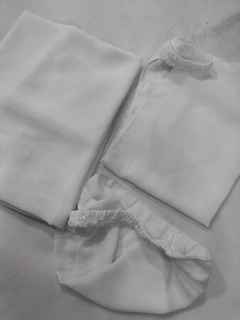 Plain Three Piece Matching Hijab Set - Off White