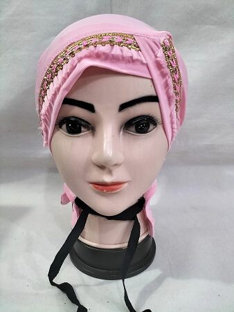 Side Parting Cap with Lace - Baby Pink
