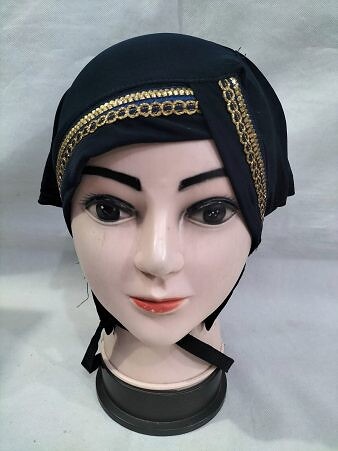Side Parting Cap with Lace - Navy Blue