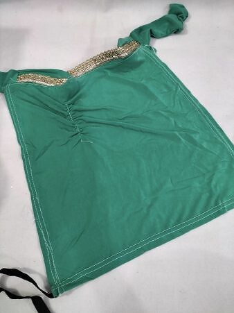 Side Parting Cap with Lace - Turquoise