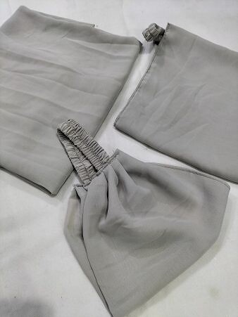Plain Three Piece Matching Hijab Set - Dirty Grey