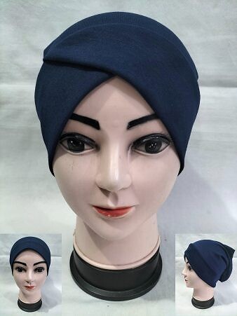 Two in One Tube Cap - Navy Blue