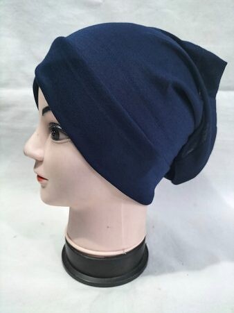 Two in One Tube Cap - Navy Blue