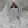 Fancy Crown with Niqab Ready to Wear - White