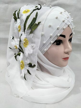 Pearl Ready to Wear with 3D Flower Bunch - Special