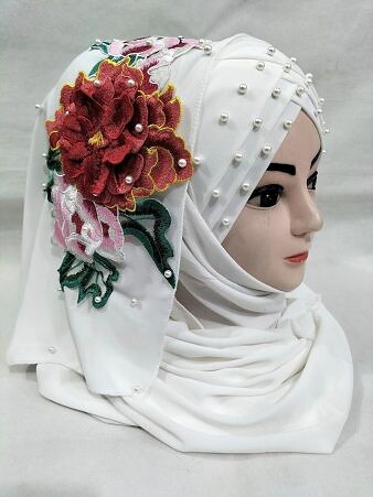 Pearl Ready to Wear with 3D Rose Bunch - Special