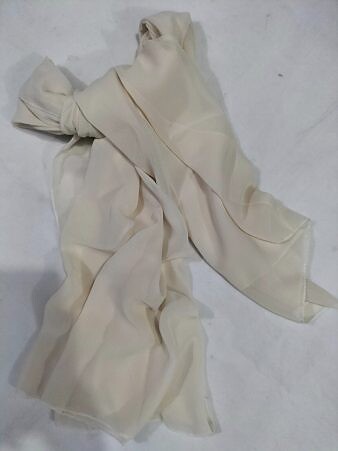 Plain Chiffon Scarf - Cream
