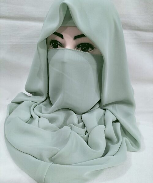 plain niqab ready to wear mint green new 1